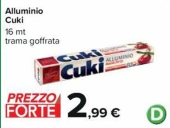 Carrefour Alluminio Cuki 16 mt trama goffrata offerta