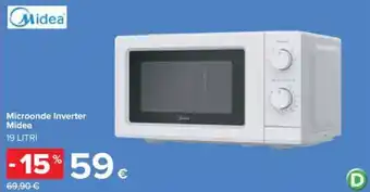 Carrefour Microonde Inverter Midea 19 LITRI offerta