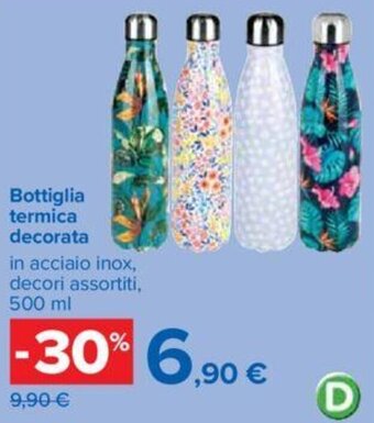 Carrefour Bottiglia termica decorata 500 ml offerta