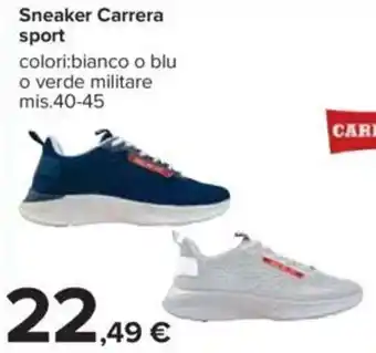 Carrefour Sneaker Carrera sport colori:bianco o blu o verde militare mis.40-45 offerta
