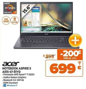 Expert acer NOTEBOOK ASPIRE 5 A515-47-RIYD offerta