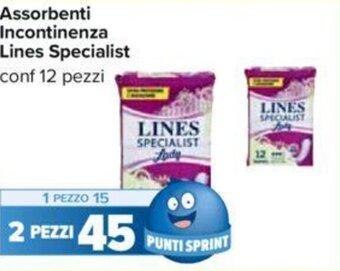 Carrefour Assorbenti Incontinenza Lines Specialist conf 12 pezzi offerta