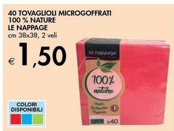 Bennet Le nappage 40 Tovaglioli Microgoffrati 100 % Nature offerta