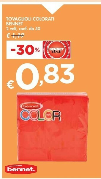 Bennet Bennet Tovaglioli Colorati offerta