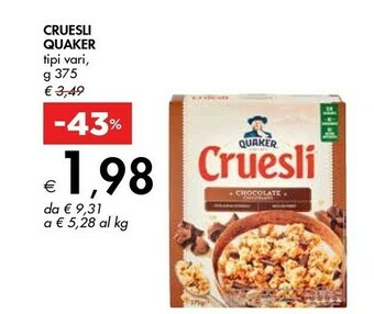 Quaker - Cruesli Cioccolato 375 g(ml)