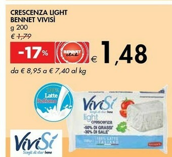 Bennet Bennet - Crescenza Light 200 g(ml) offerta