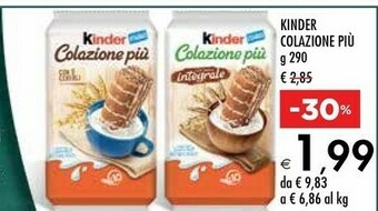 Bennet Ferrero Kinder Colazione Più 290 G(ml) offerta
