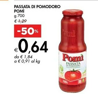 Bennet Pomì Passata Di Pomodoro 700 G(ml) offerta