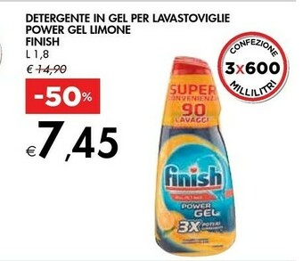 Bennet Finish Detergente In Gel Per Lavastoviglie Power Gel Limone offerta
