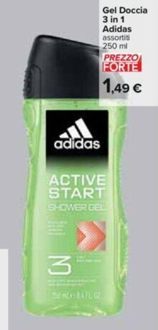 Carrefour Gel Doccia 3 in 1 Adidas assortiti 250 ml offerta