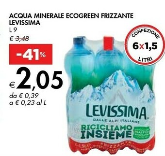 Bennet Levissima Acqua Minerale Ecogreen Frizzante offerta