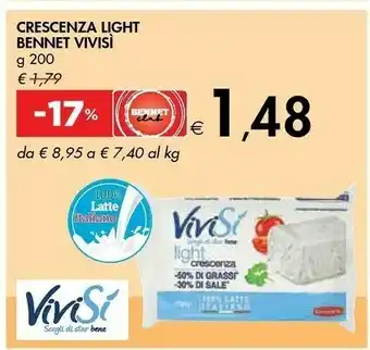 Bennet Bennet - Crescenza Light 200 G(ml) offerta