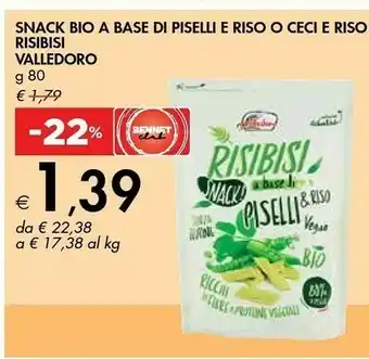 Bennet Valledoro Snack Bio A Base Di Piselli E Riso O Ceci E Riso offerta