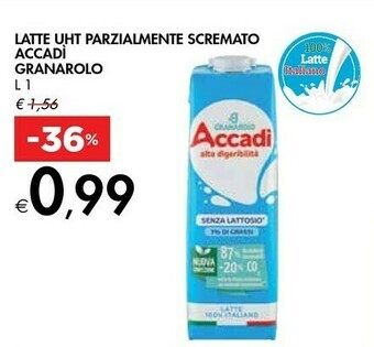 Bennet Granarolo Latte Uht Parzialmente Scremato Accadi offerta
