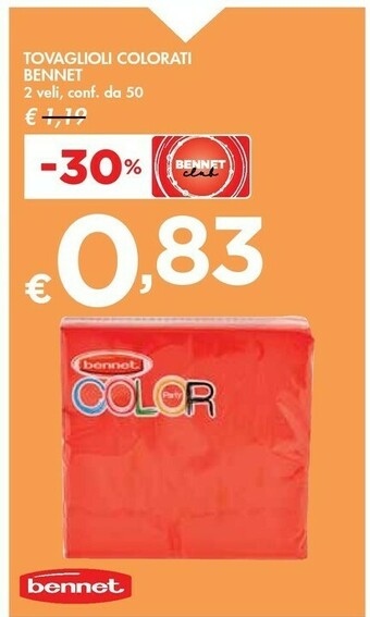 Bennet Bennet Tovaglioli Colorati offerta