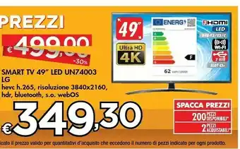 Bennet LG Smart Tv 49 UN74003 offerta