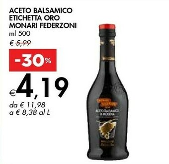 Bennet Monari federzoni Aceto Balsamico Etichetta Oro offerta