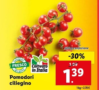 Lidl Pomodori ciliegino 500 g confezione offerta