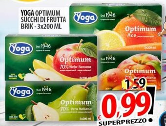 Il Genio Supermercato YOGA OPTIMUM SUCCHI DI FRUTTA BRIK-3x200 ML offerta