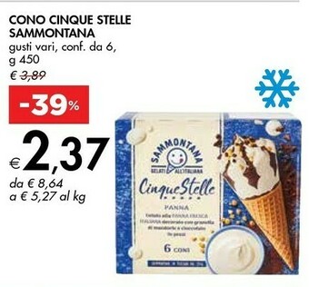 Bennet Sammontana Cinque Stelle Nocciola E Crema 450 G(ml) offerta
