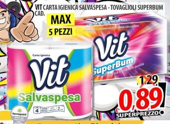Il Genio Supermercato VIT CARTA IGIENICA SALVASPESA - TOVAGLIOLI SUPERBUM offerta