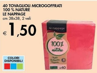 Bennet Le nappage 40 Tovaglioli Microgoffrati 100 % Nature offerta