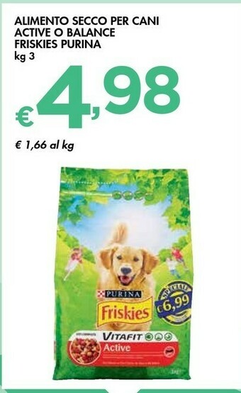 Bennet Purina Alimento Secco Per Cani Active O Balance Friskies offerta