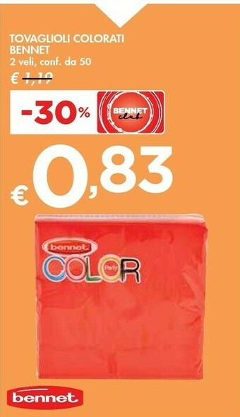 Bennet Bennet Tovaglioli Colorati offerta