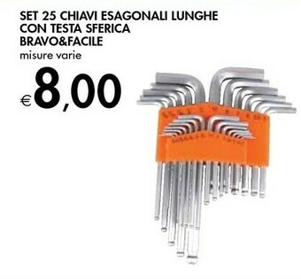 Bennet Bravo & Facile Set 25 Chiavi Esagonali Lunghe Con Testa Sferica offerta