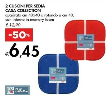 Bennet Philips Casa Collection 2 Cuscini Per Sedia Cm 40x40 offerta