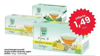 Interspar Infusi biologici assortiti Despar Scelta Verde Bio, Logico 20 filtri - 40 g offerta