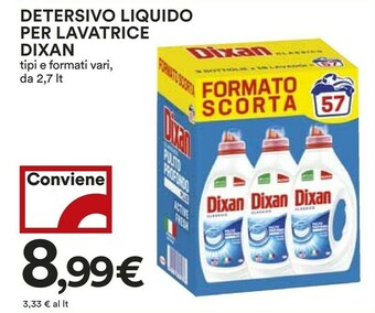 Coop Dixan Detersivo Liquido Per Lavatrice offerta