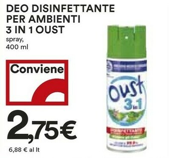 Coop Oust 3 In 1 Deo Disinfettante Per Ambienti offerta