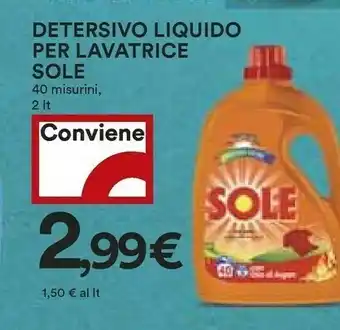 Coop Sole Detersivo Liquido Lavatrice offerta
