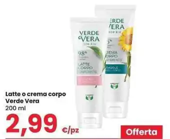 Interspar Latte o crema corpo Verde Vera 200 ml offerta
