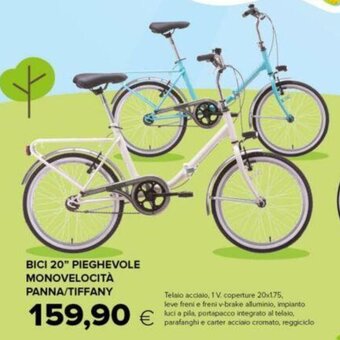 Oasi BICI 20" PIEGHEVOLE MONOVELOCITÀ PANNA/TIFFANY offerta