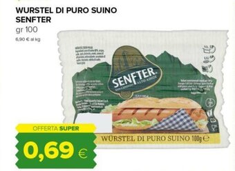 Oasi WURSTEL DI PURO SUINO SENFTER gr 100 offerta