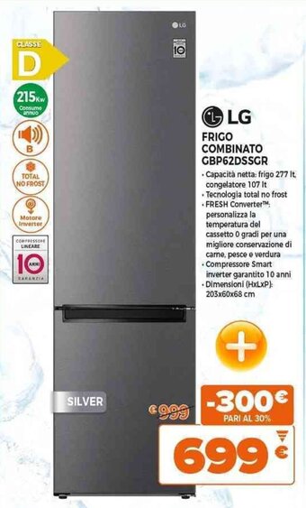 Expert LG FRIGO COMBINATO GBP62DSSGR offerta