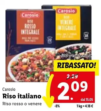 Lidl Carosio Riso italiano Riso rosso o venere offerta