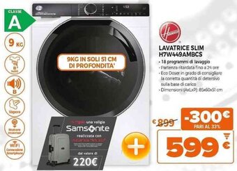 Expert Hoover LAVATRICE SLIM H7W449AMBCS offerta