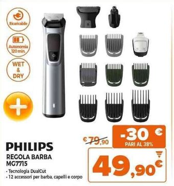 Expert PHILIPS REGOLA BARBA MG7715 offerta