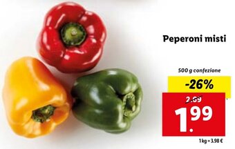 Lidl Peperoni misti 500 g confezione offerta