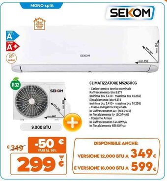 Expert SEKOM CLIMATIZZATORE MS263HCG offerta