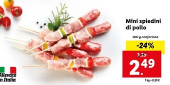 Lidl Mini spiedini di pollo 300 g confezione offerta