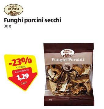 ALDI Happy Harvest Funghi porcini secchi 30g offerta