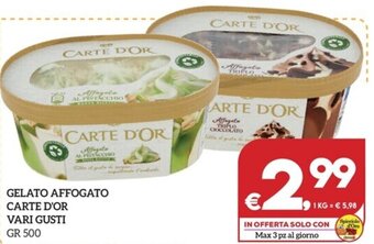 GELATO AFFOGATO CARTE D'OR VARI GUSTI GR 500