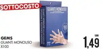 GEMS GUANTI MONOUSO X100