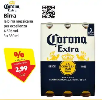 ALDI Corona Extra Birra 3x330ml offerta