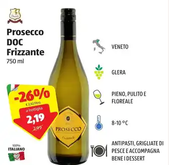 ALDI Danti Prosecco DOC Frizzante 750ml offerta