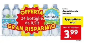 Lidl Sant'Anna Acqua Minerale Naturale offerta